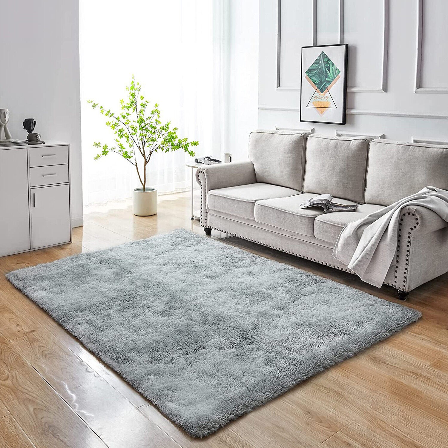 Large Area Rug Shag Fluffy Rugs Carpets Floor Mat for Living Room