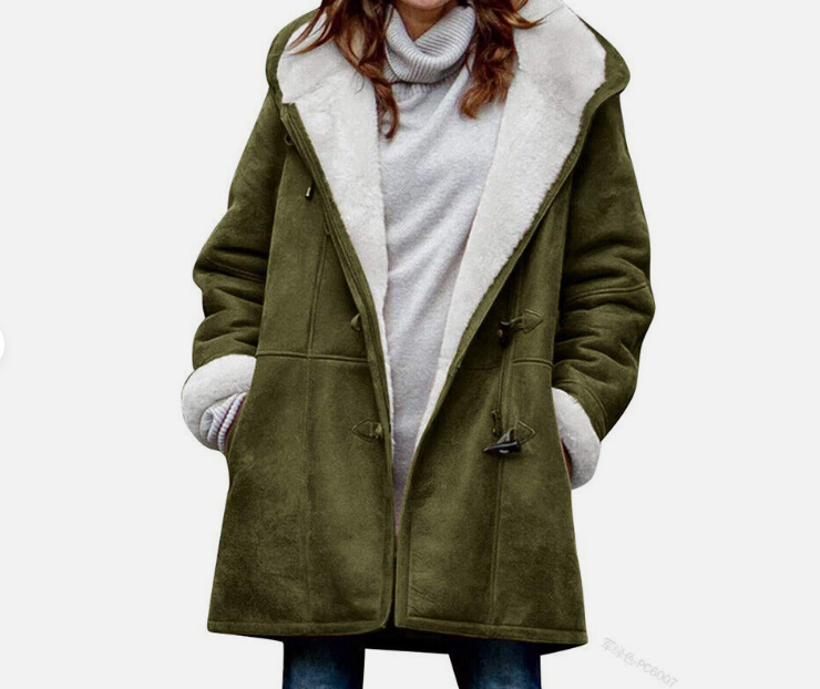 Women Ladies Jacket Thick Fleece Outwear Warm Winter Hooded Coat Parka Overcoat