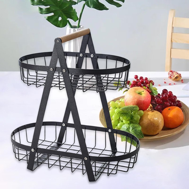 Fruit and Vegetable Basket Countertop Fruit Basket for Kitchen Counter Bread