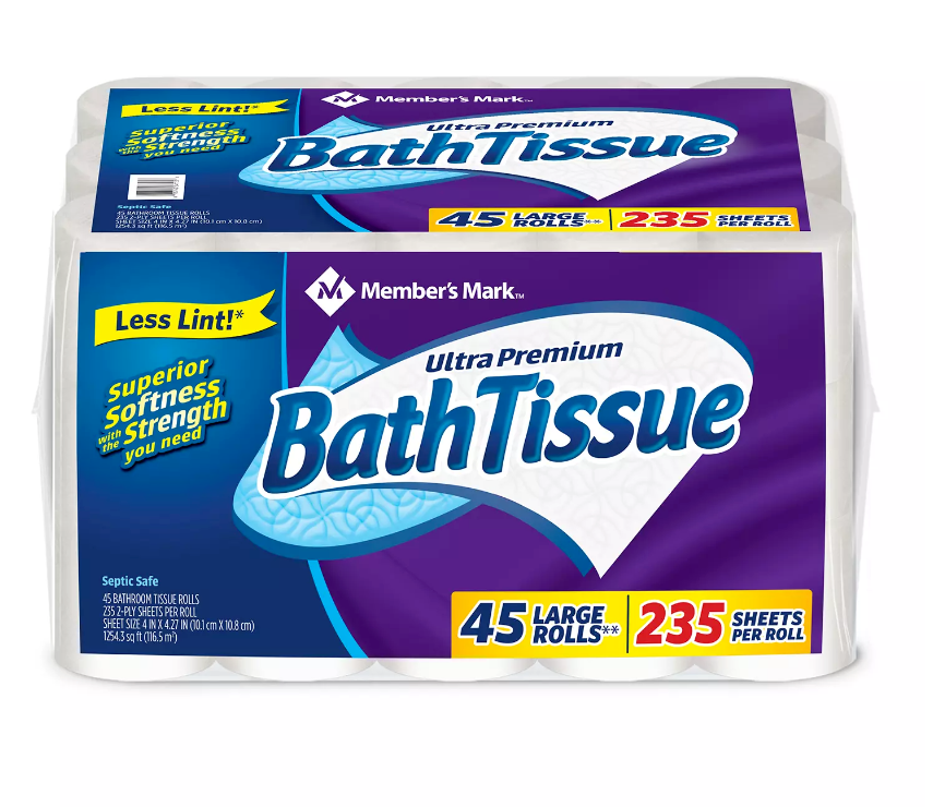 Member's Mark Ultra Premium Soft and Strong Bath Tissue, 2-Ply Large Roll Toilet