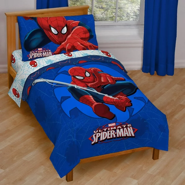 Marvel Spider-Man Classic Toddler Bed Set, Kids Superhero Bedding